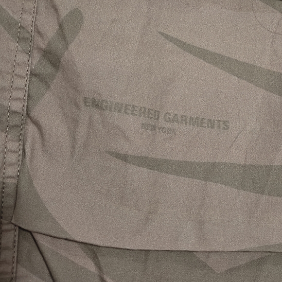 Engineered Garments Army Over Pant Made in USA Leaf Print Khaki - Picture 7 of 11